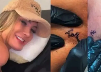 Andressa Urach faz tattoo no ‘reguidó’ com frase ousada e vídeo viraliza; veja