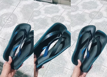 Mulher viraliza ao mostrar chinelo ‘derretido’ com calor de Manaus: ‘Minha Kenner tava zerada’; vídeo