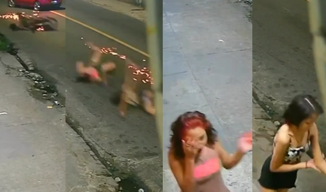 Câmeras flagram novinhas sendo ‘raladas’ no asfalto após queda de moto em Manaus; veja