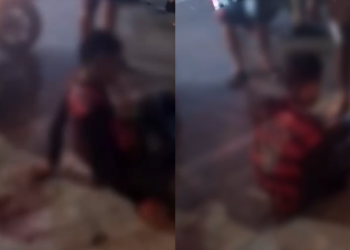 População captura suspeito de assalto no Mauazinho, dá ‘corretivo’ e o entrega à polícia; vídeo