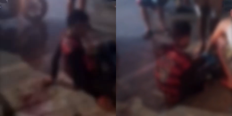 População captura suspeito de assalto no Mauazinho, dá ‘corretivo’ e o entrega à polícia; vídeo