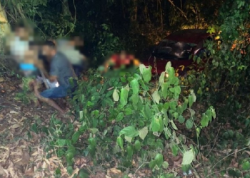 Carro com casal e os filhos menores despenca em ribanceira no bairro Dom Pedro