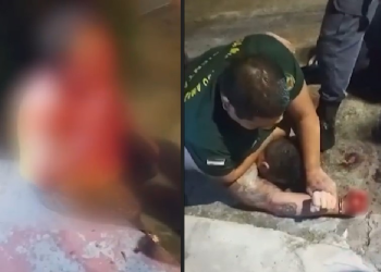 Vídeo: Alterado, suposto lutador profissional é preso após agredir a mãe em Manaus