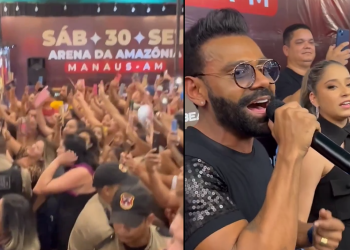 Vídeos: Pablo aparece de surpresa em shopping de Manaus para divulgar show e arrasta multidão de fãs