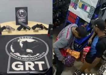 Trio que roubou loja O Boticário no Alvorada é preso com armas e parte de materiais roubados