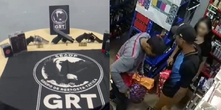 Trio que roubou loja O Boticário no Alvorada é preso com armas e parte de materiais roubados