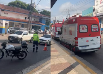 Idosa é gravemente atropelada por moto em frente de delegacia em Manaus