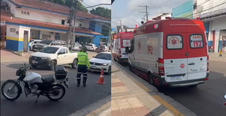 Idosa é gravemente atropelada por moto em frente de delegacia em Manaus