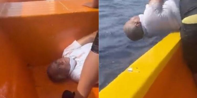 Traficante é lançado vivo em alto mar com os pés e mãos amarradas; assista