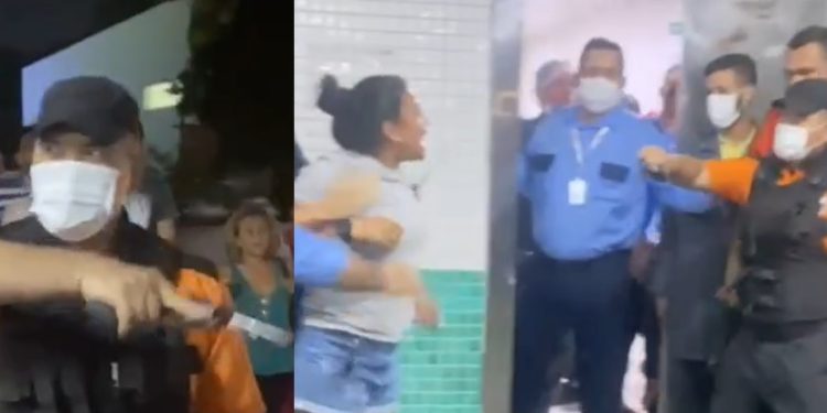 Vídeo: parente de paciente do 28 de Agosto tem arma apontada para a cara após agredir vigilante