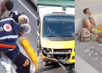 Vídeo: motorista do “amarelinho” é detido após atropelar duas pessoas na Grande Circular