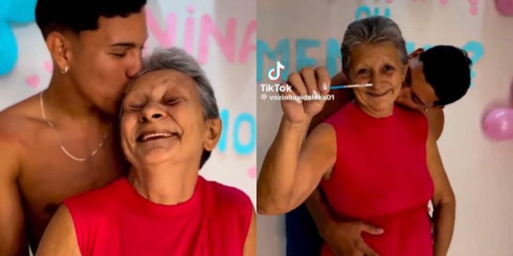 Vovó de 61 anos viraliza nas redes sociais ao dizer que está grávida do novinho de 21 anos
