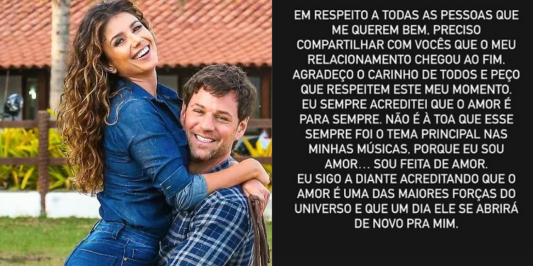 Após onda de términos, Paula Fernandes também anuncia separação