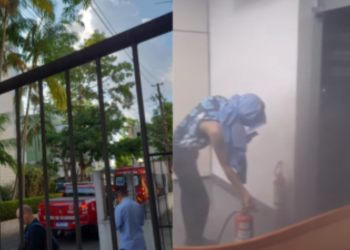 Vídeo: Incêndio atinge Fórum Henoch Reis, em Manaus