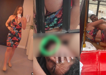 Miss Bumbum dá surra em ladrão, mas acaba deixando ‘xibiu escapulir’ do vestido coladinho