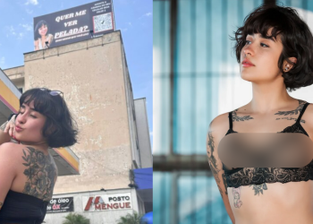Criadora de conteúdo erótico espalha outdoors pela cidade divulgando trabalho: “Quer me ver pelada”?