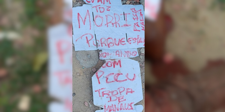 Após executarem, bandidos mandam recado para faccionados ficarem ‘espertos’