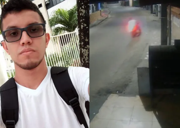 Vídeo mostra momento em que homem colide com poste quando retornava do Festival de Ciranda de Manacapuru; veja