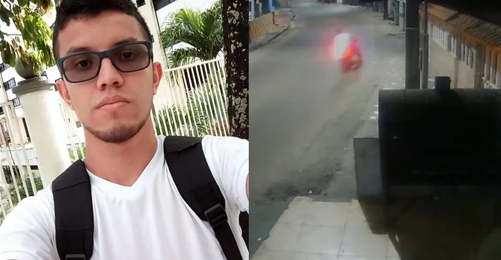 Vídeo mostra momento em que homem colide com poste quando retornava do Festival de Ciranda de Manacapuru; veja