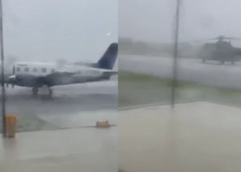 Vídeo mostra tempestade em aeroporto minutos antes de avião cair em Barcelos