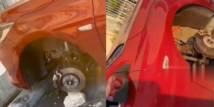 ‘Roubaram os quatro pneus’, diz moradora indignada com furto no carro no conjunto Eldorado; vídeo
