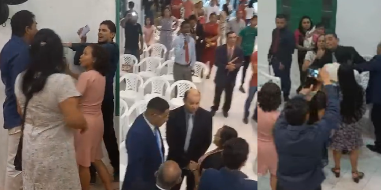 Balbúrdia na igreja: fiéis dão barraco em desfiliação e pastor passa mal em Coari; veja