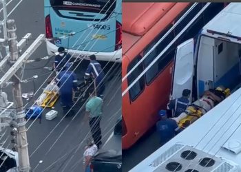 Motociclista vai parar embaixo de ônibus durante acidente em Manaus; assista