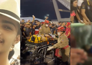 Vídeo: Jovem que estaria ‘decretado’ por facção leva bala em evento automotivo no Sambódromo