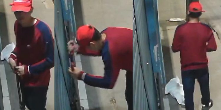 Vídeo: bandido atrapalhado tenta arrombar comércio em Manaus, não consegue e vai embora