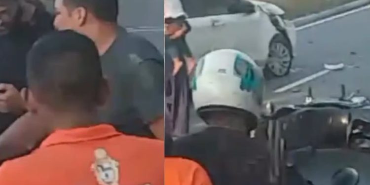 Cena forte: mulher morre em acidente de moto enquanto ia para a igreja em Manaus