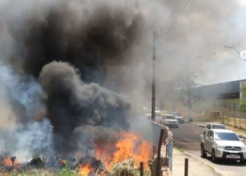 Incêndio em lixeira viciada atormenta moradores da Avenida Brasil