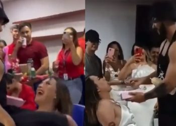 Juíza que se esfregou em gogo boy no Tribunal se defende: ‘não organizei a festa’