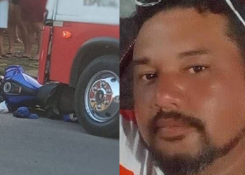 Indo trabalhar, pedreiro morre ao ter a moto atingida por micro-ônibus em Manaus