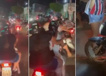 Vídeo: flamenguista atropela torcedores do São Paulo no bairro Cidade Nova