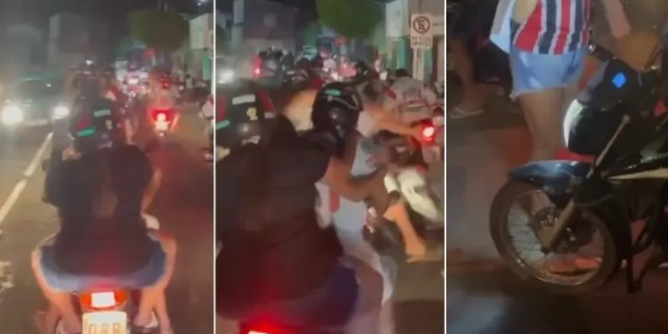Vídeo: flamenguista atropela torcedores do São Paulo no bairro Cidade Nova