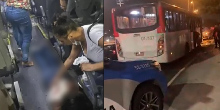 Vídeos: Quadrilha rouba ônibus e na fuga joga granada deixando três passageiros feridos