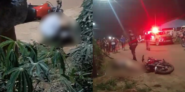 Vídeos: Mulher tem a moto emparelhada por pistoleiros e morre com vários tiros no interior do AM