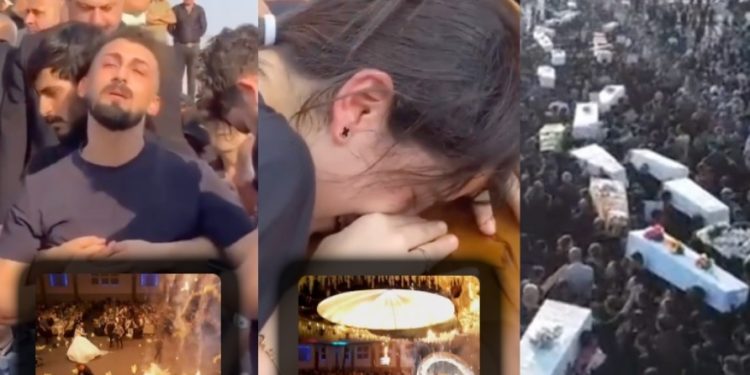 Vídeo: centenas de convidados que morreram queimados em festa de casamento são enterrados