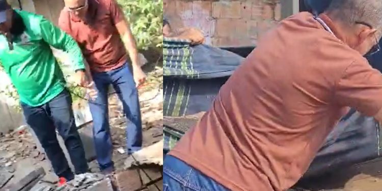 Vídeo forte mostra moradores ‘pescando’ cadáver em fossa no Amazonas
