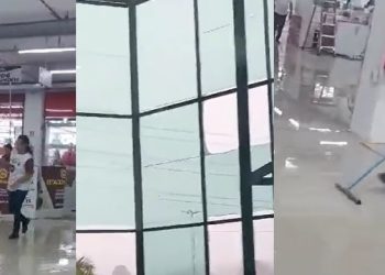 Vídeo: temporal quebra janelas, provoca correria e alaga Shopping Cidade Leste em Manaus