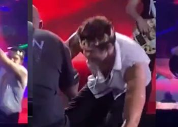 Vídeo: Luan Santana cai durante show em Manaus e viraliza nas redes sociais