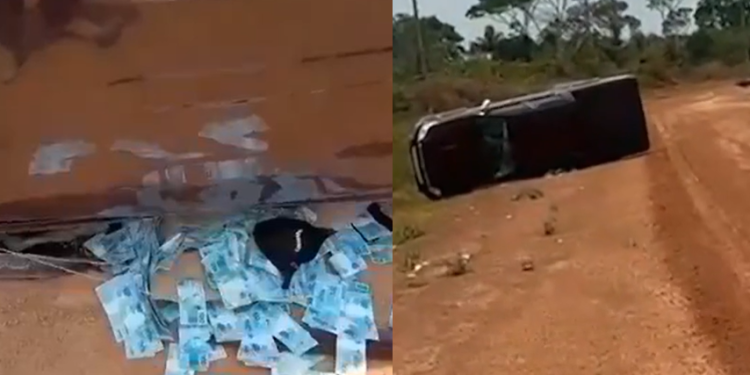 No AM, criminosos sequestram dono de drogaria, capotam e deixam dinheiro cair na fuga