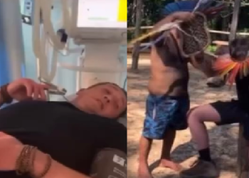 Não faça isso: gringo no Amazonas passa pelo ‘Ritual da Tucandeira’ e quase vai de ‘arrasta pra cima’; veja