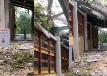 Chuva e vento derrubam estrutura na Ufam e aluno lamenta: ‘era o ponto dos maconheiros’; veja