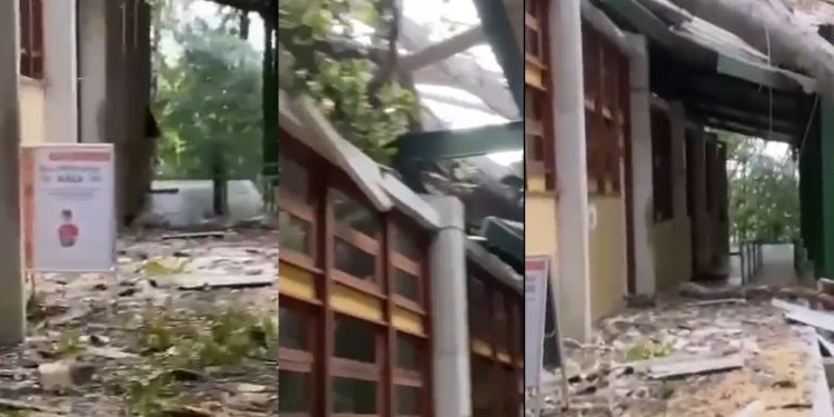 Chuva e vento derrubam estrutura na Ufam e aluno lamenta: ‘era o ponto dos maconheiros’; veja