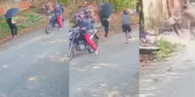 Assaltante persegue, derruba e arranca bolsa de vítima no Armando Mendes; assista