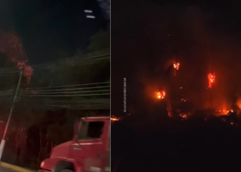 URGENTE: Incêndio de grande proporção em área de mata da Bola das Letras preocupa