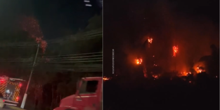 URGENTE: Incêndio de grande proporção em área de mata da Bola das Letras preocupa