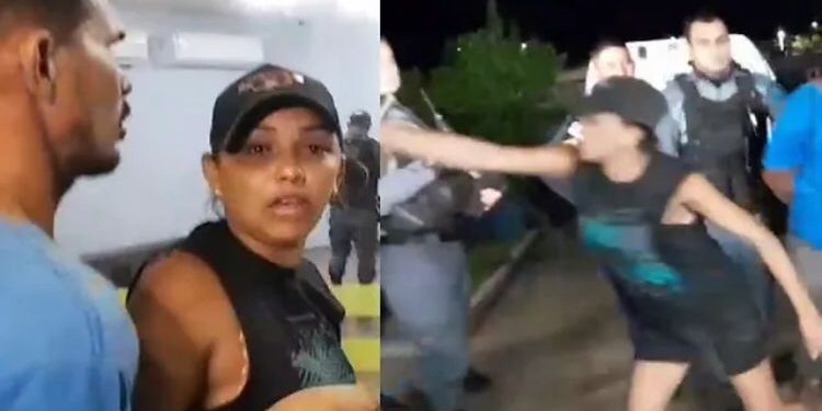 Repórter leva tapão de casal do crime na porta de delegacia do Amazonas; veja
