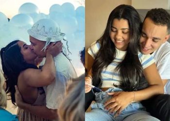 João Gomes exibe o rostinho de seu filho com Ary Mirelle